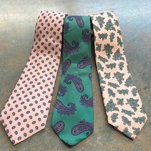 Vintage Briar Silk Paisley Tie Set